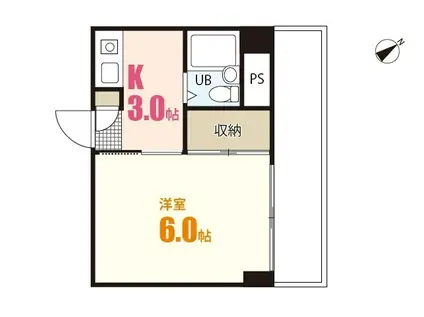 ウイングスS.K(1K/2階)の間取り写真