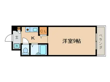 ルネスアン(1K/4階)の間取り写真