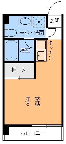 ハイジュネス(ワンルーム/1階)の間取り写真