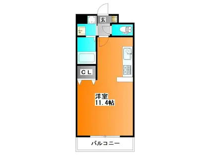 ラルミエール(ワンルーム/1階)の間取り写真