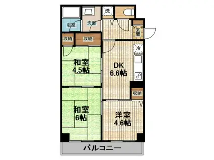 アメニティ梶ヶ谷(2LDK/2階)の間取り写真