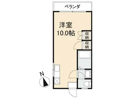 ウッドネスト香西(ワンルーム/3階)の間取り写真