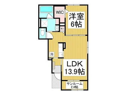 ラ・ルーチェ・スクエア(1LDK/1階)の間取り写真