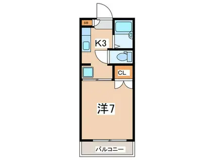 ハイツすいらん(1K/2階)の間取り写真