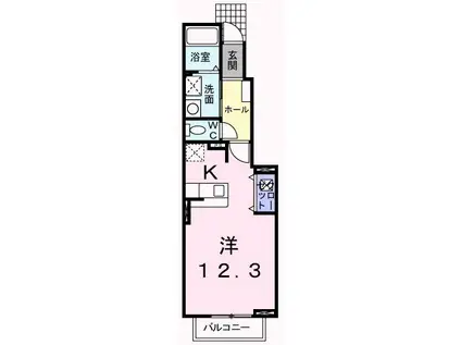 ラ・グラシア(ワンルーム/1階)の間取り写真