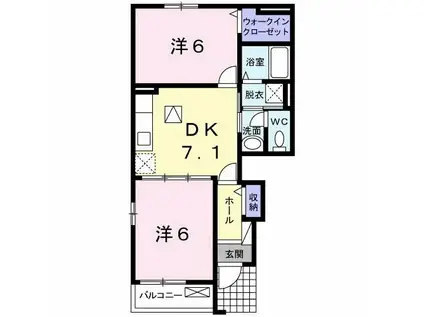 マイネ ファミーリエ II(2DK/1階)の間取り写真