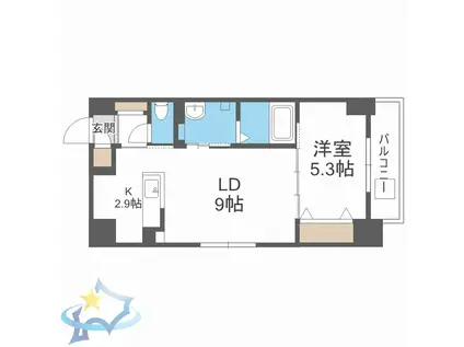 YU-COURT大通西13(1LDK/2階)の間取り写真