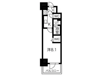 エスリード今池ルミナス(1K/11階)の間取り写真