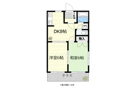 ガーデンハイツII(2DK/2階)の間取り写真