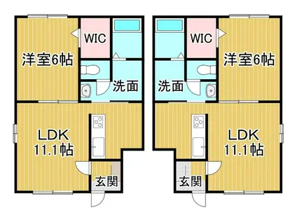 アベリア(1LDK/1階)の間取り写真
