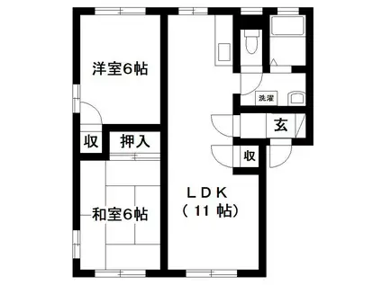 パディB(2LDK/2階)の間取り写真