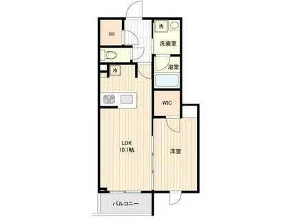 LA DOUCEUR下丸子(1LDK/3階)の間取り写真