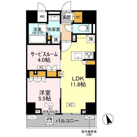 リーラ品川戸越(1SLDK/2階)の間取り写真