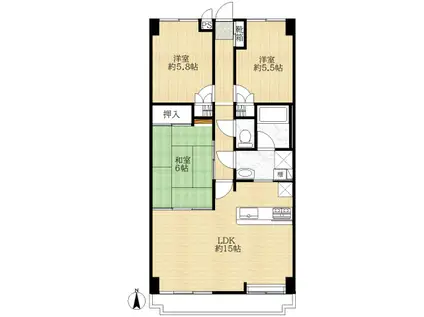 ニックハイム船堀(3LDK/7階)の間取り写真