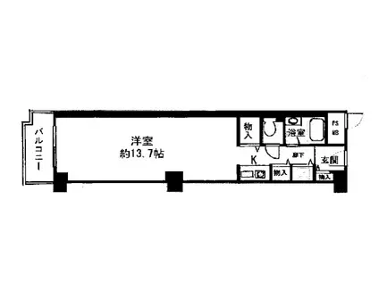 エルベロワイヤル壱拾六(ワンルーム/12階)の間取り写真