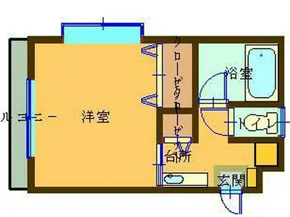 メゾン・ラベンダーARAI(1K/3階)の間取り写真