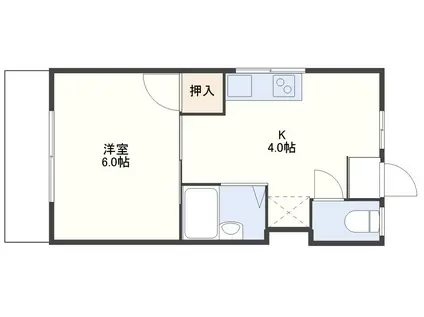 エスポワール(1K/2階)の間取り写真