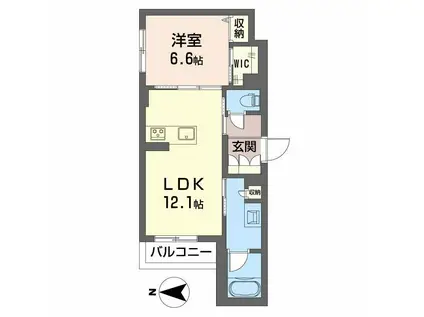 メゾン デュオール(1LDK/1階)の間取り写真