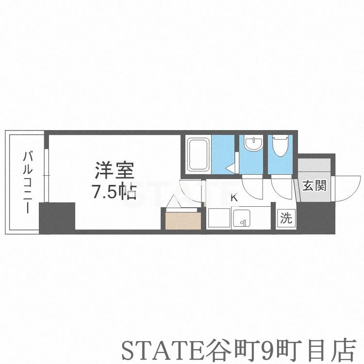 スペーシア日本橋東(1K/11階)の間取り写真