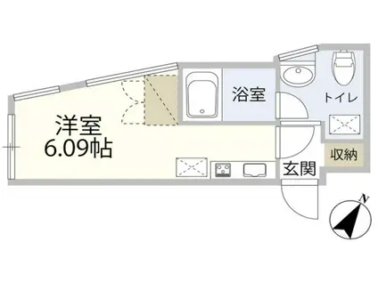 ディアコート赤塚(ワンルーム/1階)の間取り写真