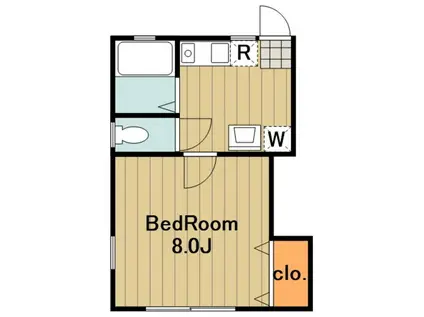 ドーム多摩 P棟(1DK/1階)の間取り写真