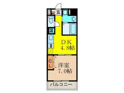 第17関根マンション(1DK/4階)の間取り写真