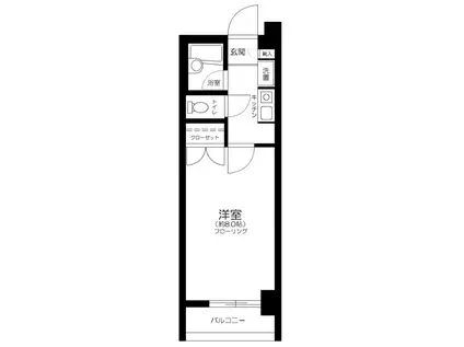 ラ・リーヴ氷川台(1K/7階)の間取り写真