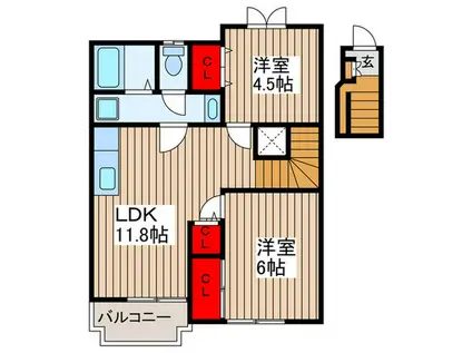 サニ-ビレッジ5番館(2LDK/2階)の間取り写真