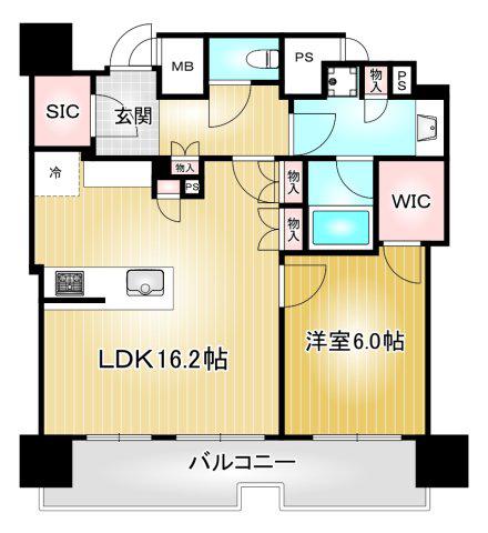 ザ・ファインタワー名古屋今池(1LDK/14階)の間取り写真