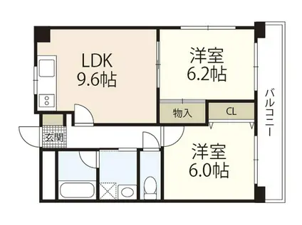 フレンドリーハウスなごみ(2LDK/2階)の間取り写真