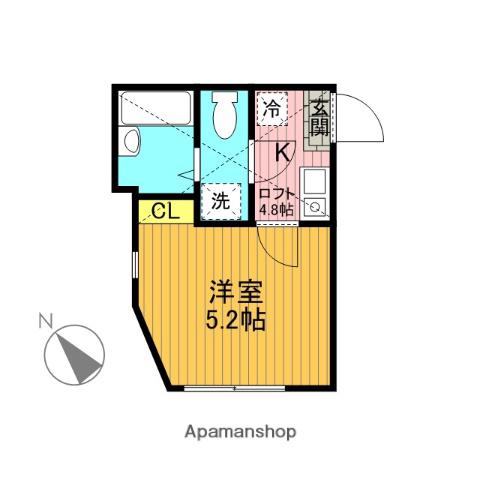 ヴィクトワール(1K/2階)の間取り写真