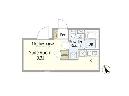 ラフォート町屋(ワンルーム/2階)の間取り写真