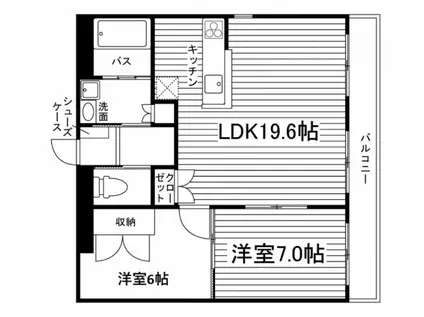 アスティ学南町(2LDK/1階)の間取り写真