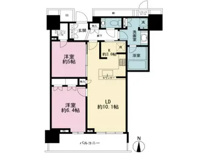 ザ・パークハウス晴海タワーズティアロレジデンス(2LDK/11階)の間取り写真