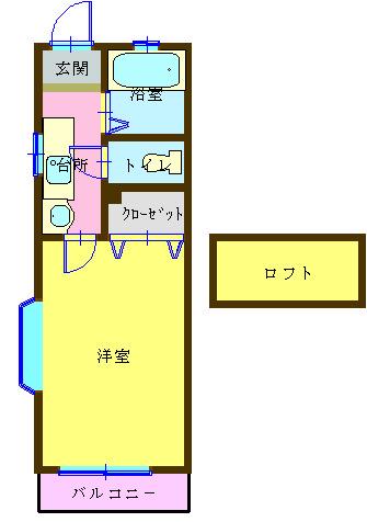 サンレジデンスM1(1K/1階)の間取り写真