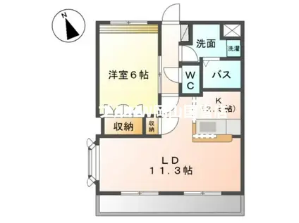 ＪＲ赤穂線 長船駅 徒歩9分 2階建 築18年(1LDK/2階)の間取り写真