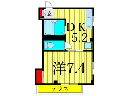 アンクレージュ(1DK/1階)の間取り写真