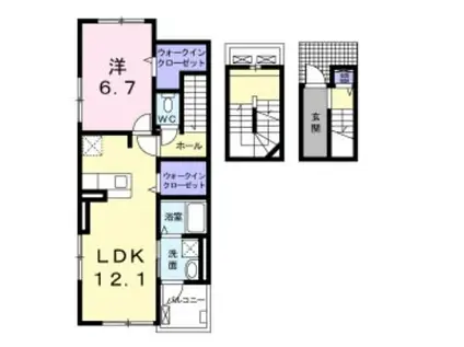 カーサ アマブレ II(1LDK/3階)の間取り写真
