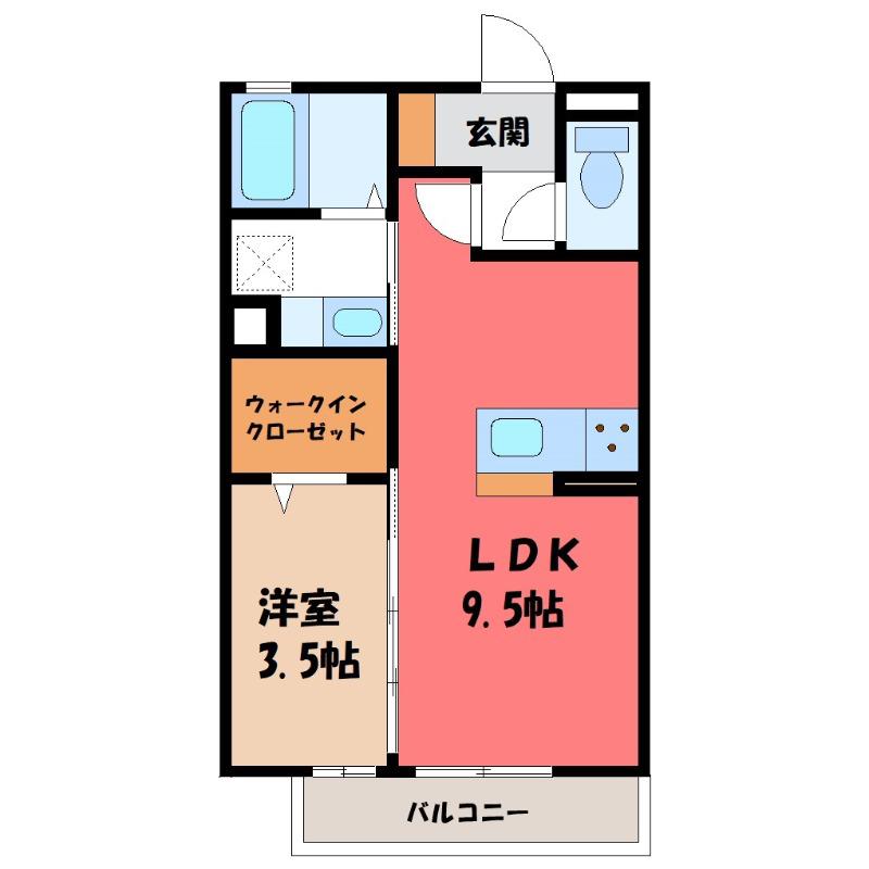 アルチザン(1LDK/2階)の間取り写真