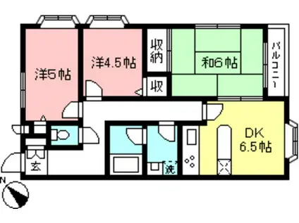 DORF WIESE (3DK/3階)の間取り写真