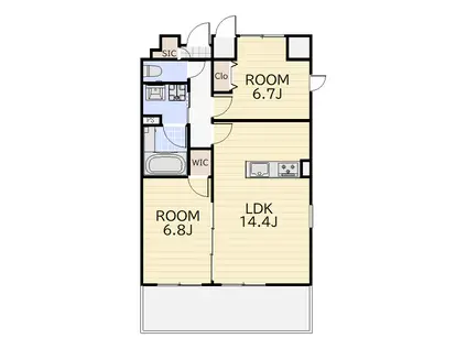 KATURA(2LDK/8階)の間取り写真