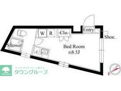 JASPER市ヶ谷(ワンルーム/4階)の間取り写真