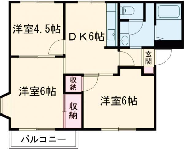 ピュア・ハイツA(3DK/2階)の間取り写真