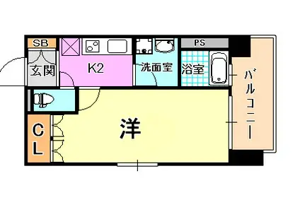 アルファレガロ神戸ウエスト(1K/4階)の間取り写真