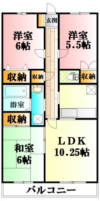 若宮ビル(3LDK/3階)の間取り写真
