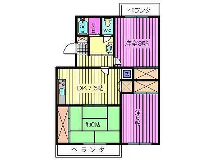 ウェルネス425(3DK/3階)の間取り写真
