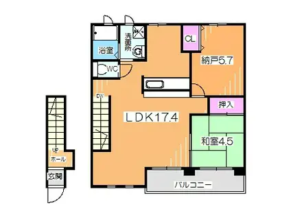 エンフィールド山田(2LDK/2階)の間取り写真
