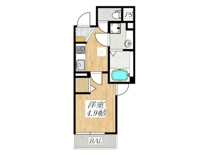 アローマ王本町(1K/2階)の間取り写真