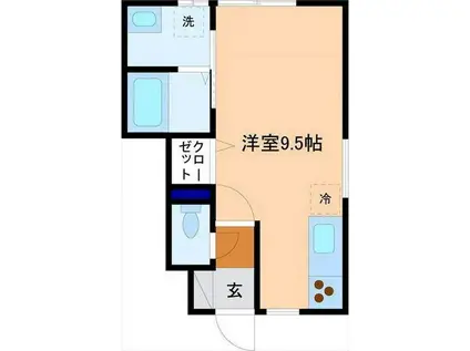富山地鉄富山市内線 堀川小泉駅 徒歩2分 2階建 築8年(ワンルーム/1階)の間取り写真