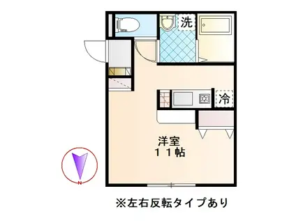 S-CUBE本町 A(ワンルーム/1階)の間取り写真